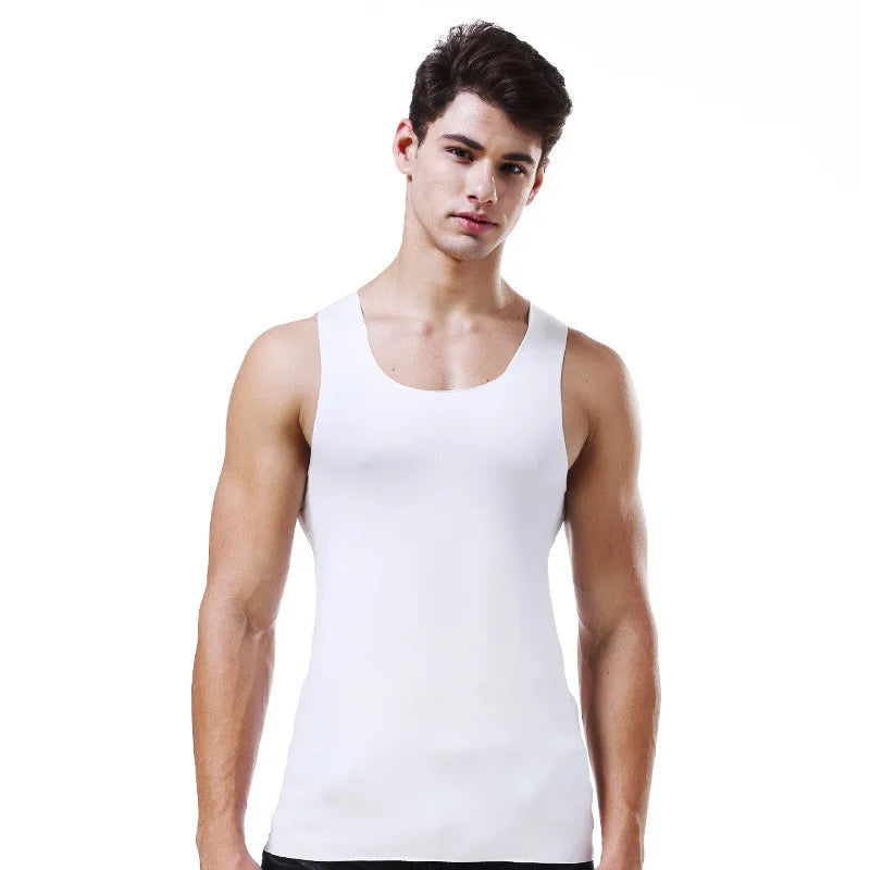 Men's Tank Tops Summer Men Vest Clothes Ice Silk Undershirt Male Solid Transparent O Neck Sleeveless Fitness Shirt Tee Tops Man