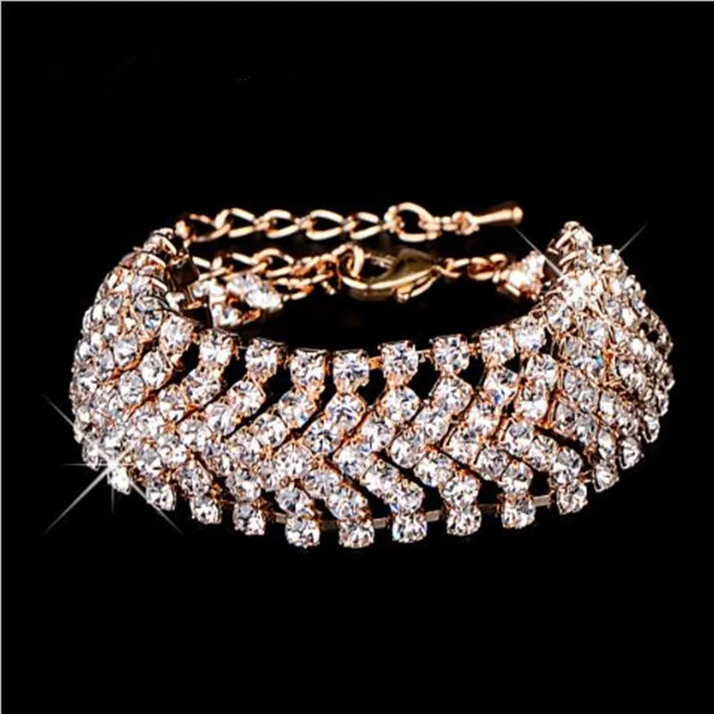 women's Bracelet Elegant Rhinestone Crystal Chain Female Jewelry Accessories