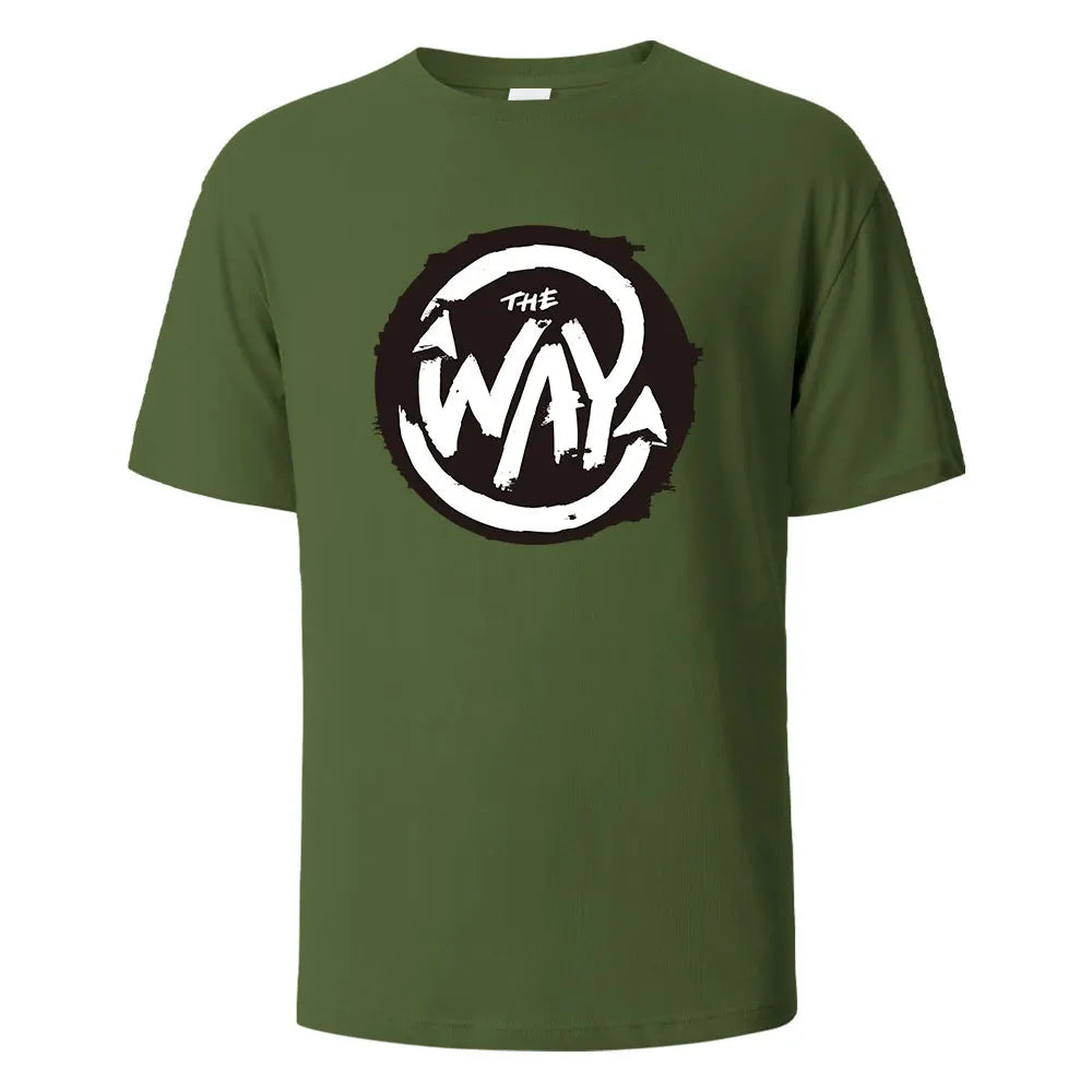 Men's Printed T-Shirt The Way Streetwear 100%Cotton Tops For Men Women Summer Breathable Short-Sleeved Casual O-neck Basic Tees