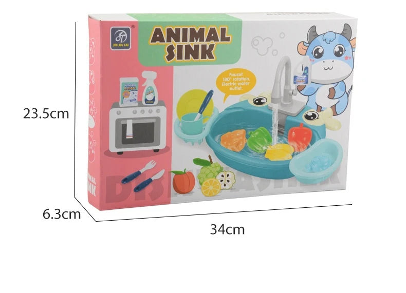 Children Play House Simulated Kitchen Dishwasher Sink Hand Basin Electric Circulating Water Kitchen Set Boy Girl Idea Kids Toys