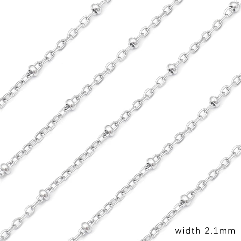 1M Stainless Steel Chain for Men Women Curb Cuban Link Chain DIY Basic Punk Choker Necklace Bracelet Hip Hop Male Jewelry Gift