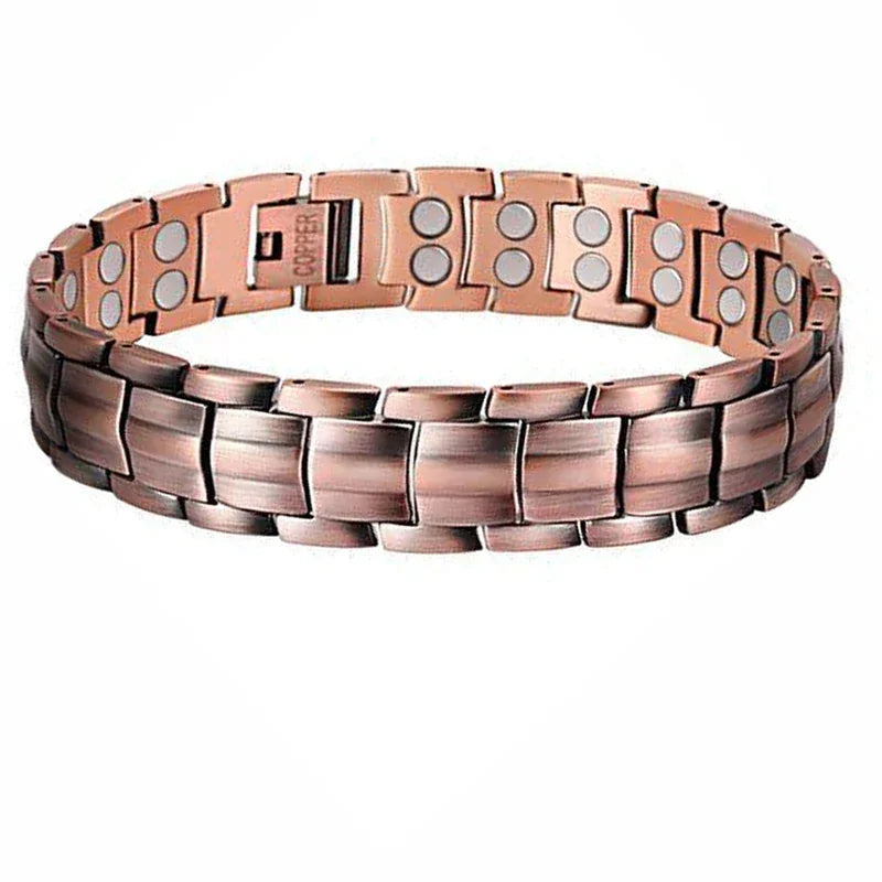 Men Pure Copper Bracelet Health Energy Germanium Magnetic Bracelet Vintage Hologram Chain Link Bracelets for Women Arthritis
