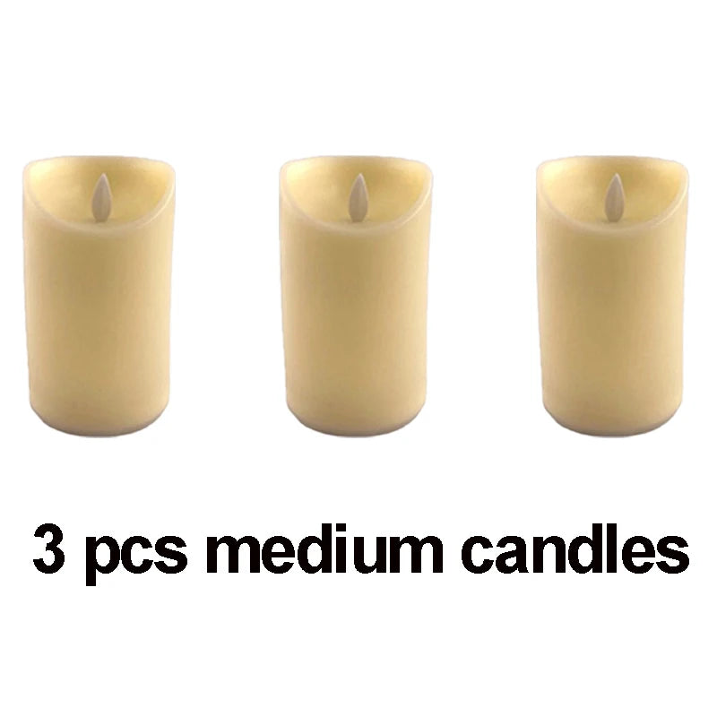 Flameless LED Candle Warm glowing decorative electric candles Home decorative candles for Ramadan Eid Festival Party Decor