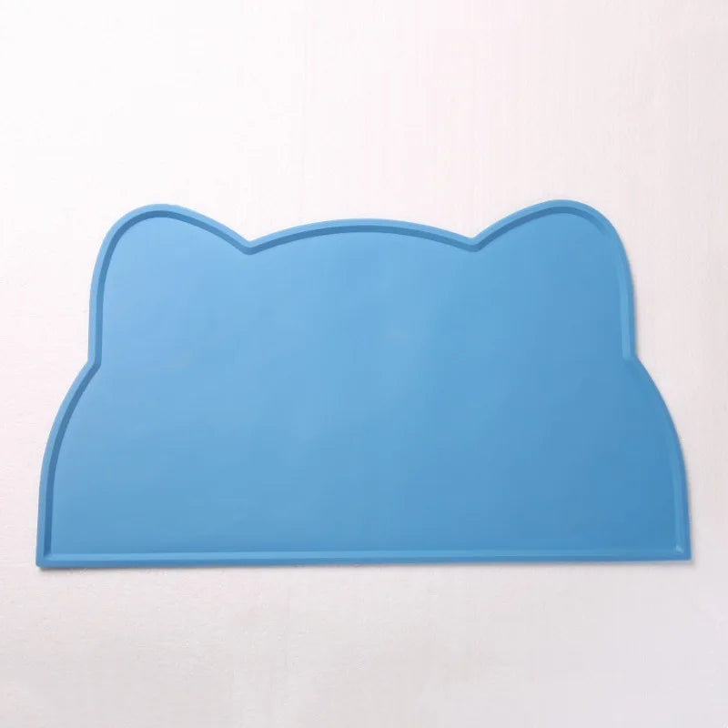 Pet silicone food mat waterproof, anti-slip, dirty, washable and easy to clean, universal tableware mat for cats and dogs.