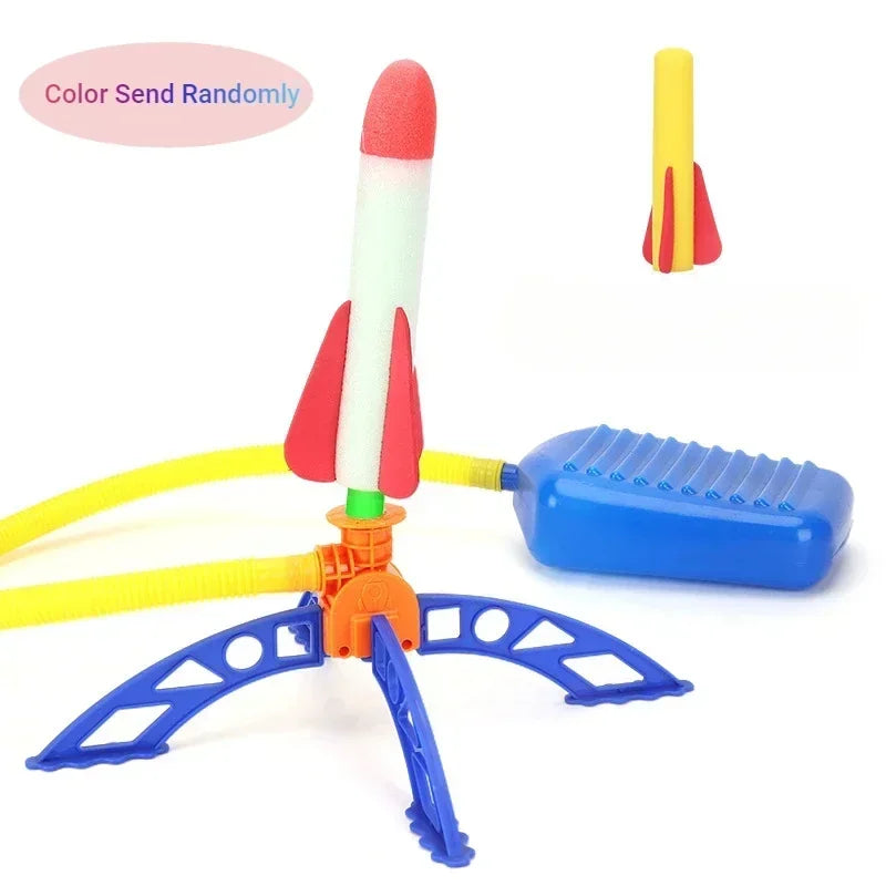 Kid Air Rocket Foot Pump Launcher Outdoor Air Pressed Stomp Soaring Rocket Toys Child Play Set Jump Sport Game Toys For Children
