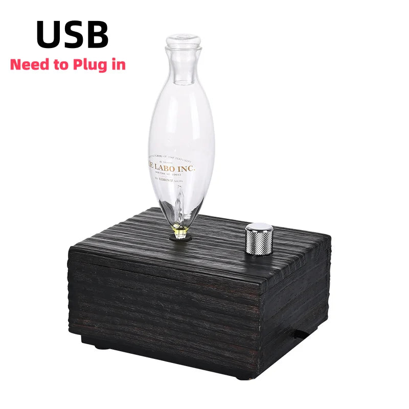Essential Oil Diffuser Nebulizer Glass Aroma Oil Diffuser Wood Grain rechargeable Professional Scent Machine Nebulizer For Home