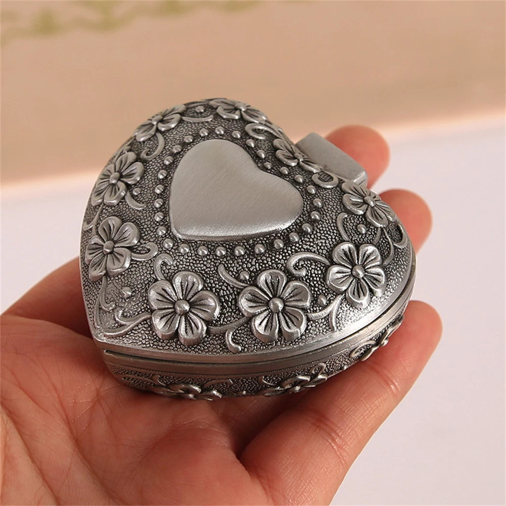 Heart Jewelry Box Container Retro Jewelry Container Trinket Case Holder Organizer Storage European Style Home Decor Gift