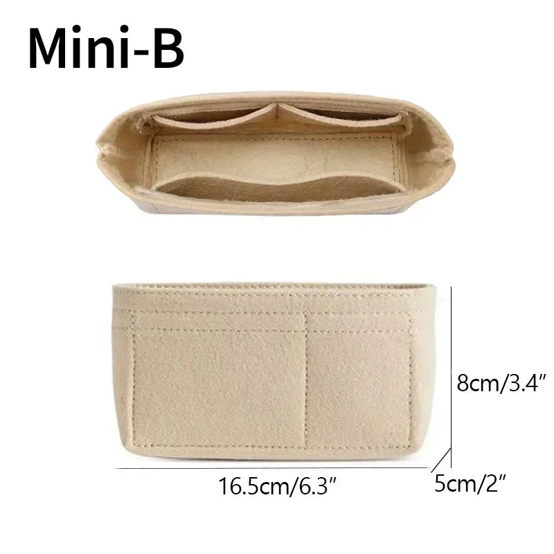 Bag Organizer fit Mini Sizefor Small Tote Bag Timid Bag Storage & Finishing Inner Liner Handbags Insert Organizer