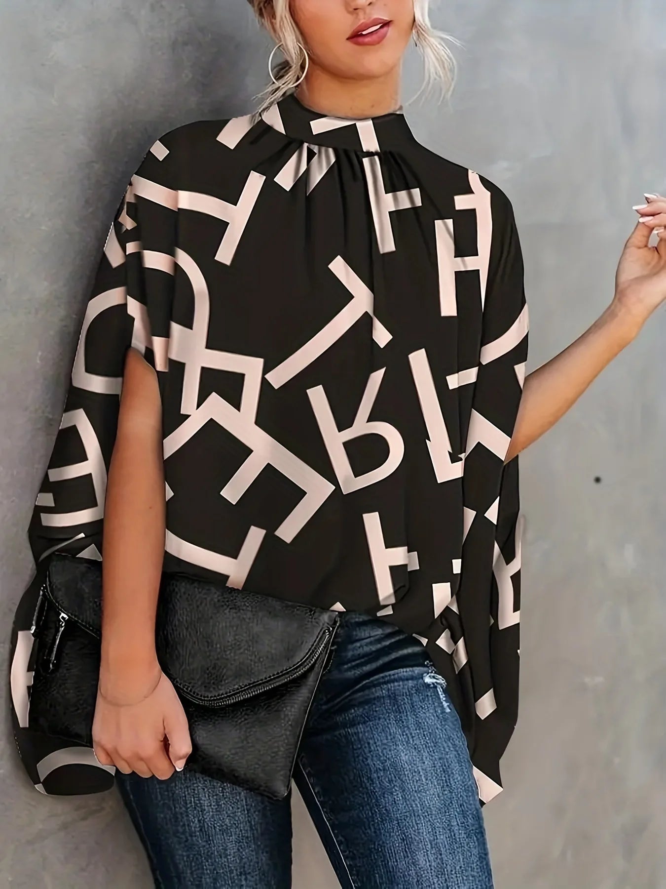 Summer Tops for Women High Neck Graphic Tees Western Boho Tops Women's Fashion Blouses Business Casual Dreesy with Sleeves