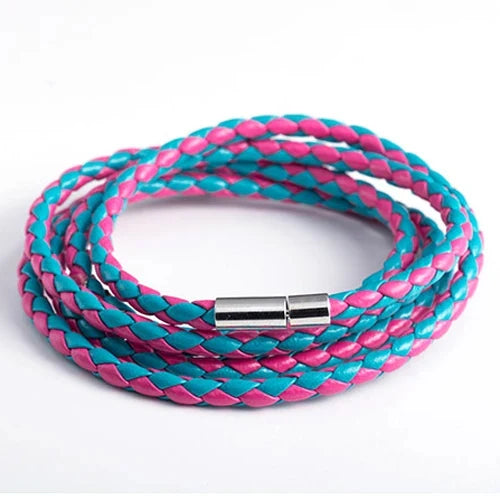 New Men Leather Bracelets for Women Simple Multilayer Handmake Bangles Black White Bracelets Female Jewelry Gift