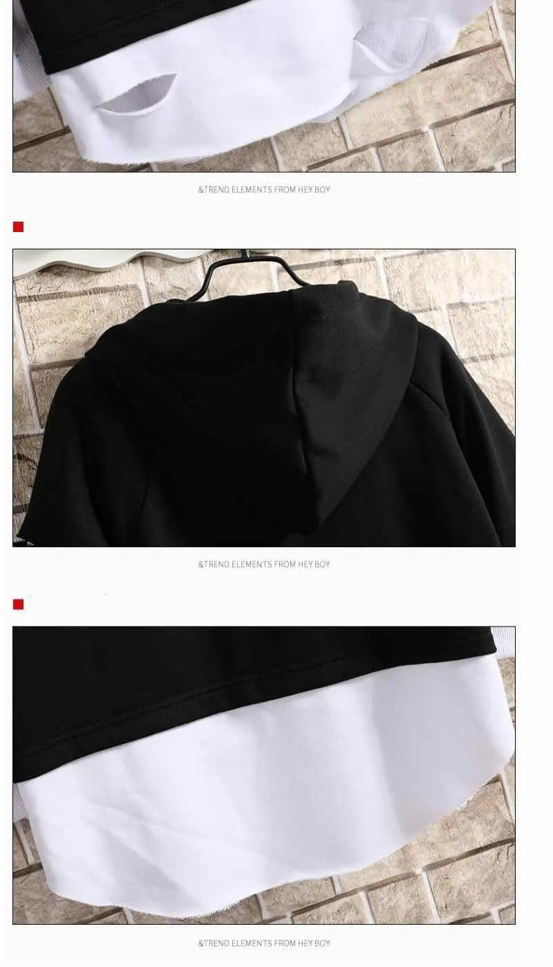 Men's Hoodies Male Casual Sweatshirts Streetwear Y2K Black Man Tops Korean Fashion Stylish Hip Hop Hoody Anime Dacning Clothing