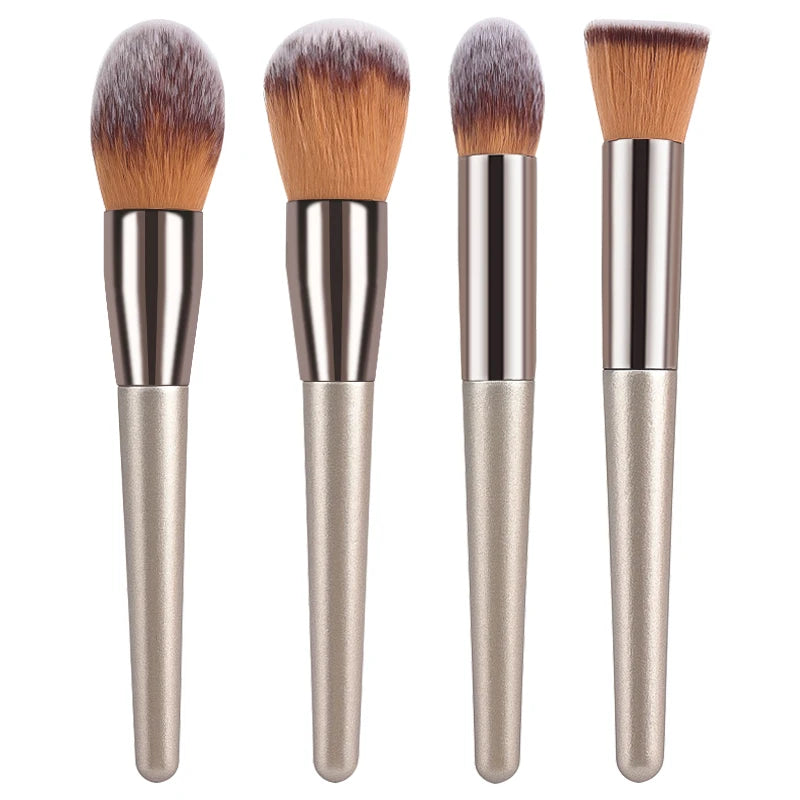 Hot Champagne Makeup Brushes Set for Women Cosmetic Foundation Powder Blush Eyeshadow Kabuki Blending Make Up Brush Beauty Tools
