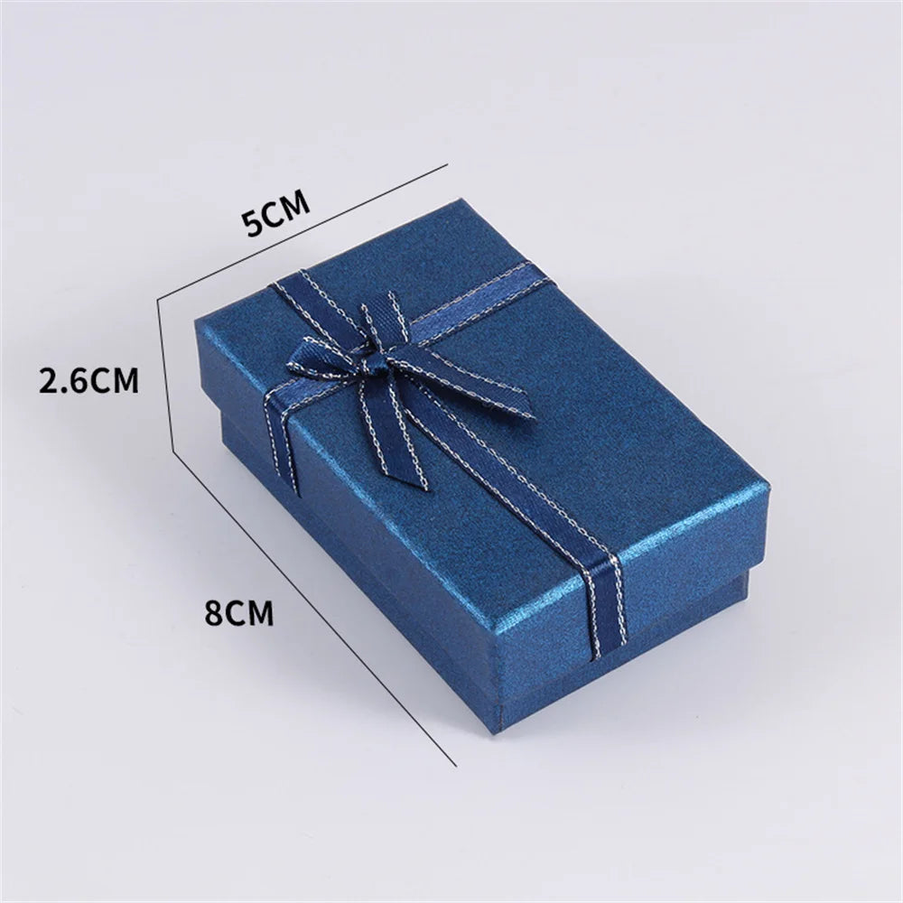Jewelry Box Bow Ribbon Simple Exquisite Gifts Packaging Earrings Ring Necklace Bracelet Storage Jewelry Organization Display Box