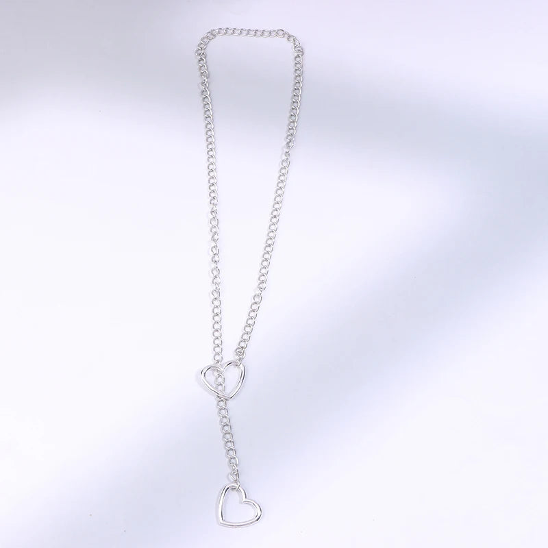 Slip Chain For Women Human Slipchain Choker Collar Heart Chain Necklace Heavy Cuban Long Chain