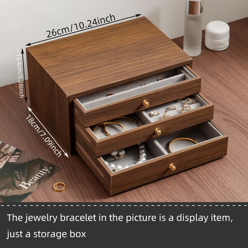 High end exquisite wooden jewelry box, handmade jewelry necklace, jewelry box, bracelet, ring storage box, birthday and wedding