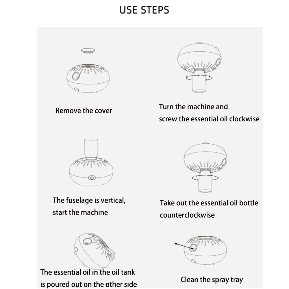 Mini Pure Oil Fragrance Diffuser Aromatherapy Machine Automatic Induction Portable Cute Aroma Diffuser USB For Bedroom Office