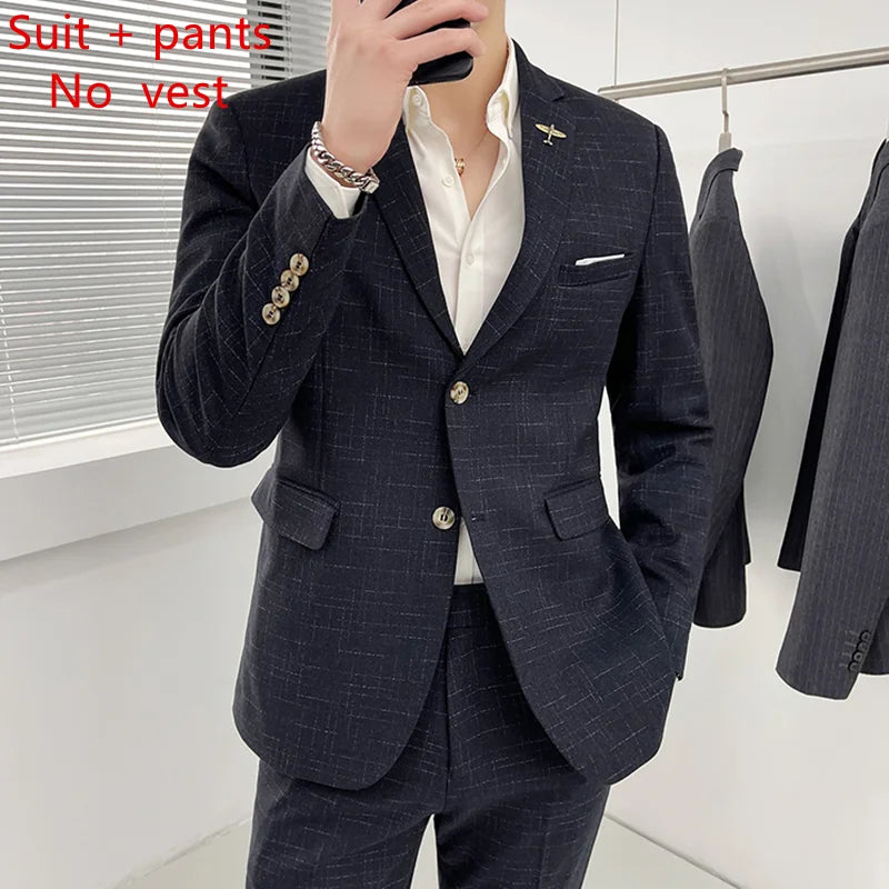 High-quality wedding suit for men, fashionable business, professional groom and best man, handsome two-piece set