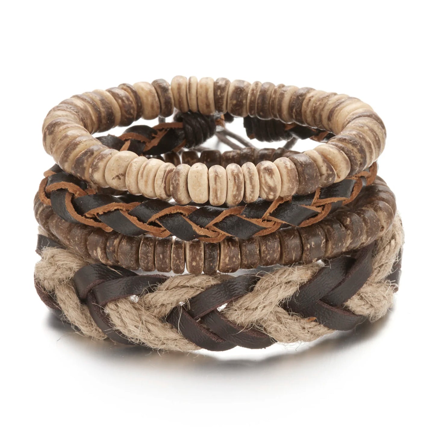 Trendy Leather Bracelets Men Women Vintage Brown Multilayer Braided Rope Bracelets Charm Wrap Wristbands Jewelry Pulsera Hombre