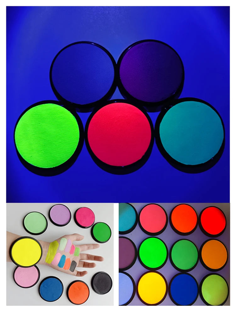 30g Face Paint Professional Matter UV Colors Water Based Makeup Eyeliner Neon Body Art