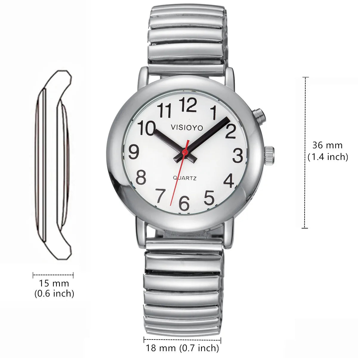 English Talking Watch Clock Watch for Blind Elderly Visually Impaired People