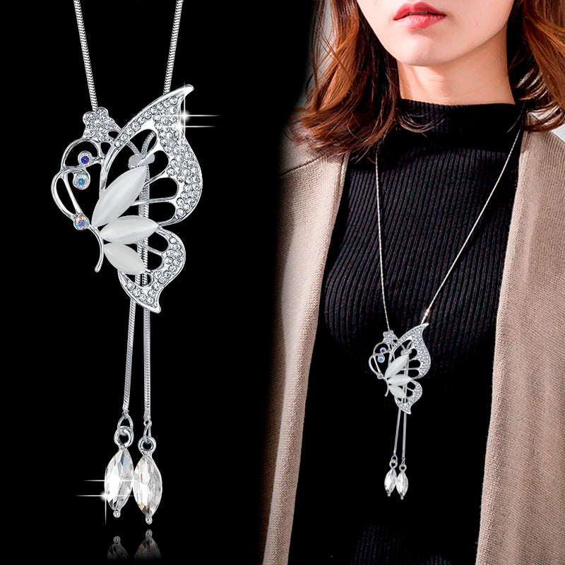 Long Necklaces & Pendants Fashion Geometric Crystal Statement Necklace For Women Collier Femme Pearl Choker Jewelry 2022