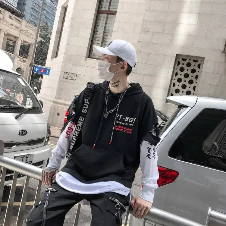 Men's Hoodies Male Casual Sweatshirts Streetwear Y2K Black Man Tops Korean Fashion Stylish Hip Hop Hoody Anime Dacning Clothing