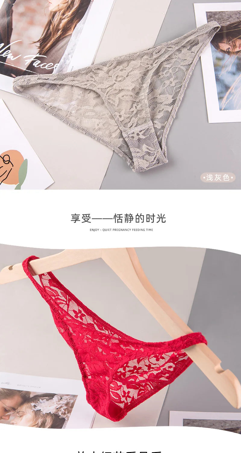 Women's Underwear Sexy Lace Panties Fashion Transparent Comfortable Briefs Low Waist Seamless Underpants Female Sexy Lingerie