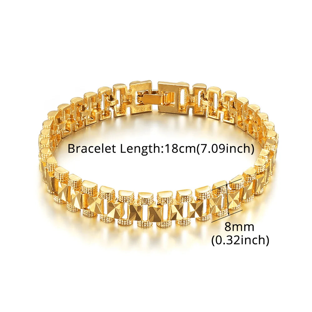Chunky Mens Hand Chain Bracelets Male Wholesale Braslet 2021 Gold Color Chain Link Bracelet For Men Women Jewelry