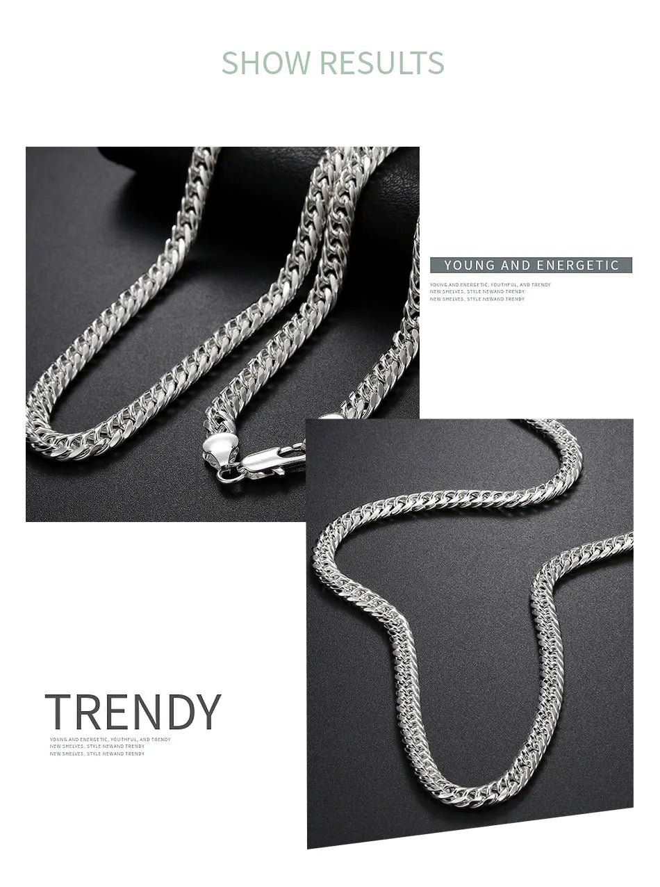 Aravant 925 Silver 6MM Necklace Chain For Men Women Fashion Jewelry