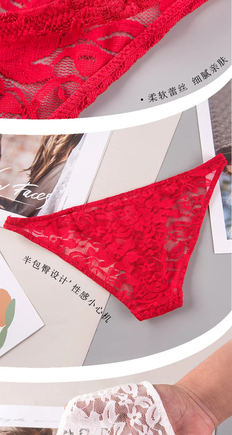 Women's Underwear Sexy Lace Panties Fashion Transparent Comfortable Briefs Low Waist Seamless Underpants Female Sexy Lingerie