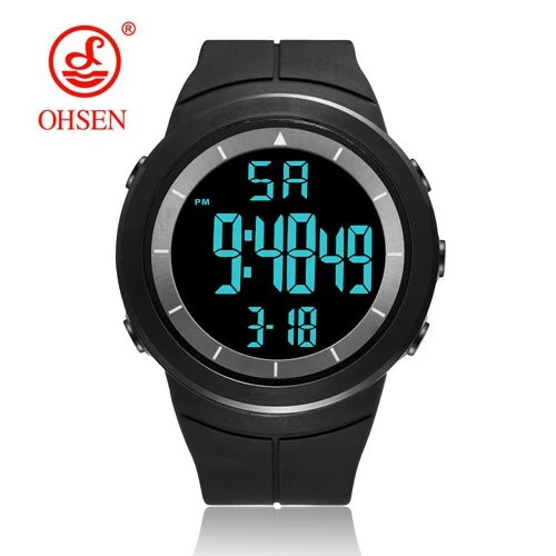 Digital Watches for Men Black 50M Diving Tactical Wristwatch Big Dial Waterproof Electronic Led Military Clocks Alarm Stopwatch