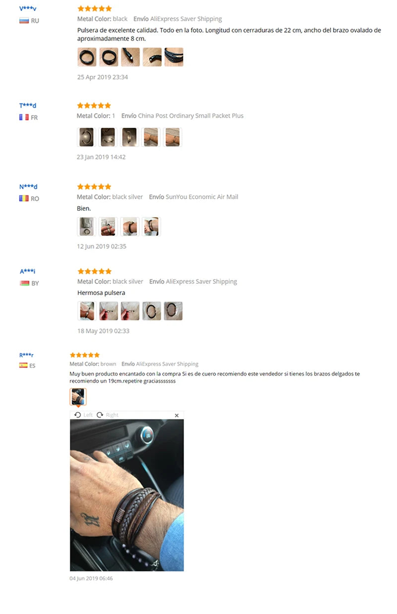 Leather Bracelets for Men Male Multilayer Braided Bracelets Bangles Punk Vintage Jewelry Pulsera Hombre Gift for Cool Boy