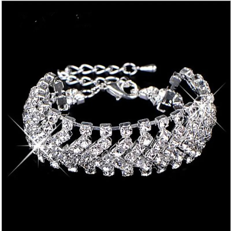 women's Bracelet Elegant Rhinestone Crystal Chain Female Jewelry Accessories