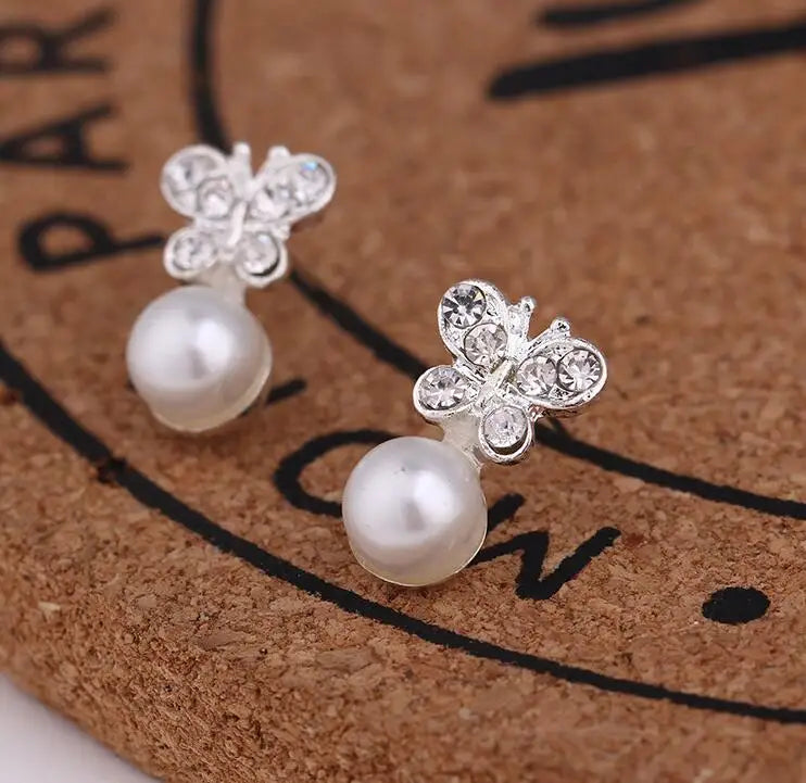 Earrings For Women Pearl Cute Fashion Girls Animal Jewelry Trend Rabbit Flower Heart Fruit Cherry Butterfly