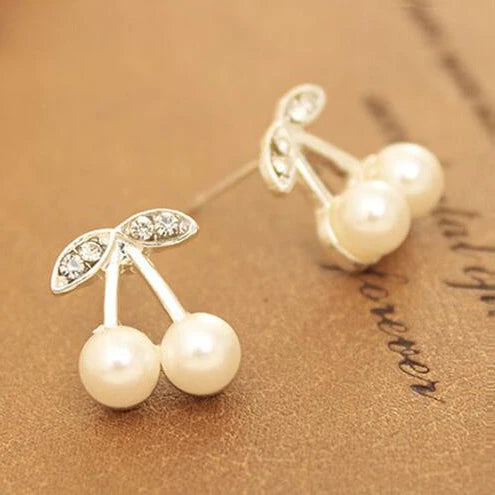 Earrings For Women Pearl Cute Fashion Girls Animal Jewelry Trend Rabbit Flower Heart Fruit Cherry Butterfly