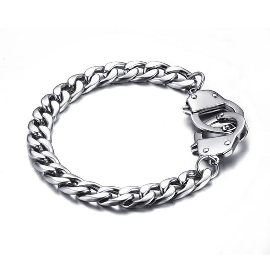 Handcuff Bracelet for Men Stainless Steel Chain Bracelet High Quality Promise Jewelry