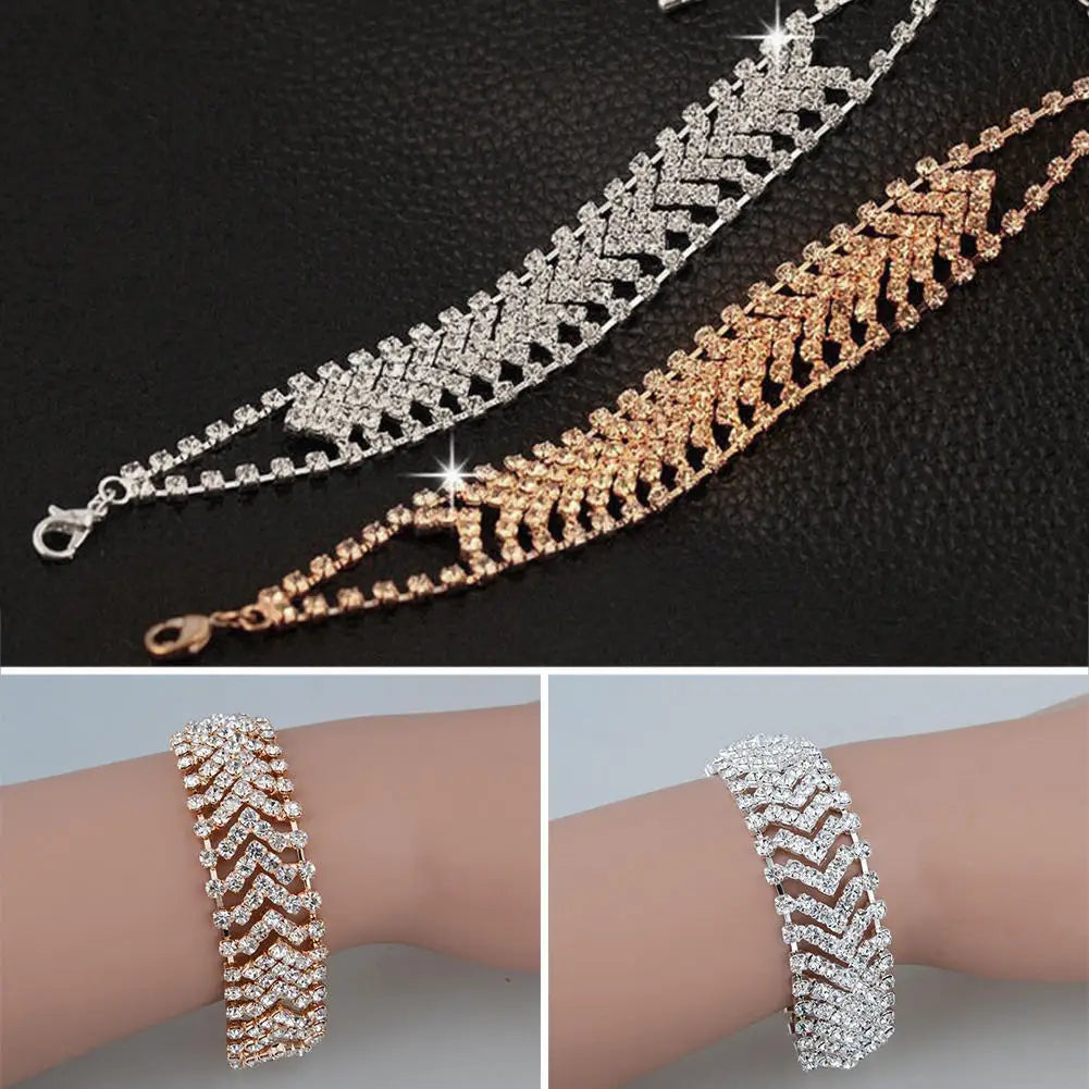 women's Bracelet Elegant Rhinestone Crystal Chain Female Jewelry Accessories