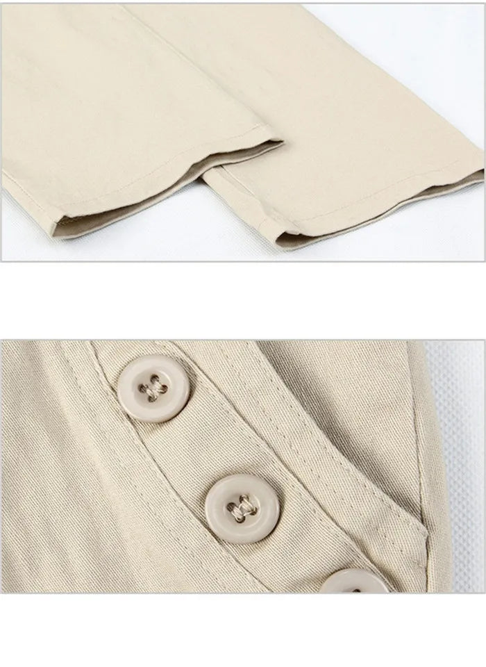 White Women's Trousers 5XL Spring Summer Autumn Female Stretch Waist Cotton Straight pants Middle aged lady Solid Casual Pants