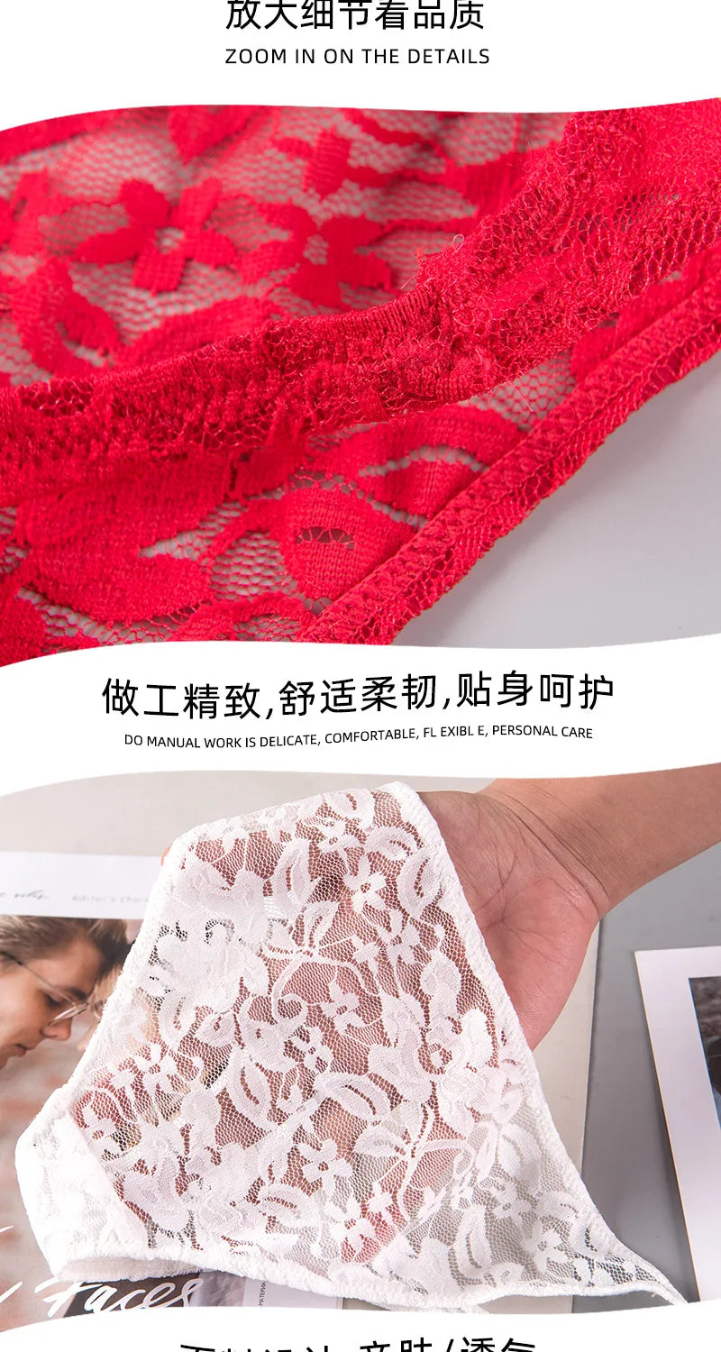 Women's Underwear Sexy Lace Panties Fashion Transparent Comfortable Briefs Low Waist Seamless Underpants Female Sexy Lingerie