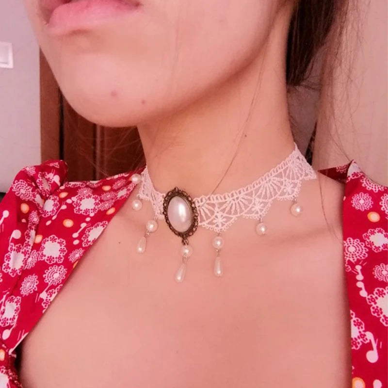 collares mujer cortos white Velvet Choker Necklace for Women Statement Necklaces & Pendants Bijoux Femme Collier Jewelry