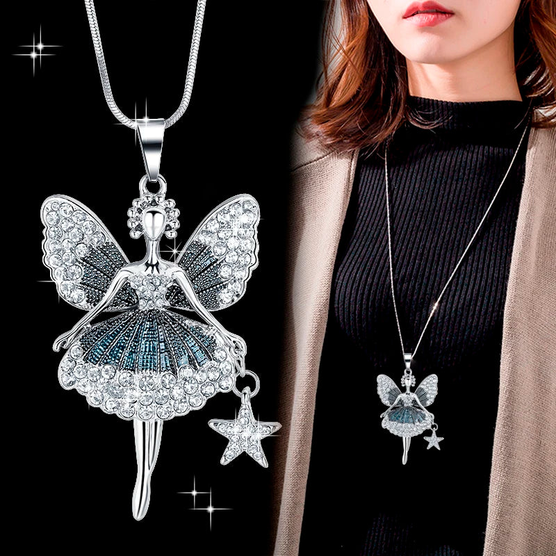 Long Necklaces & Pendants Fashion Geometric Crystal Statement Necklace For Women Collier Femme Pearl Choker Jewelry 2022