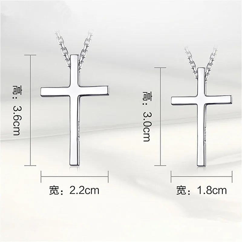 Trendy 925 Sterling Silver Necklace For Men Jewelry Female Classic Cross Pendant Necklaces Male Choker Bijou Lady Necklaces Hot