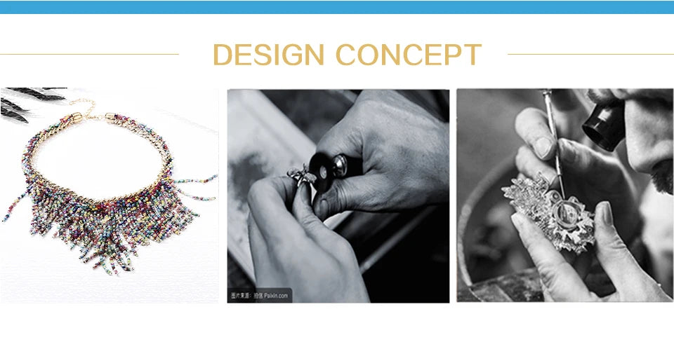 Bohemian Necklaces Fashion For Women Jewelry Mujer Handwoven Collier Long Tassel Beads Choker Statement Pendants Gift