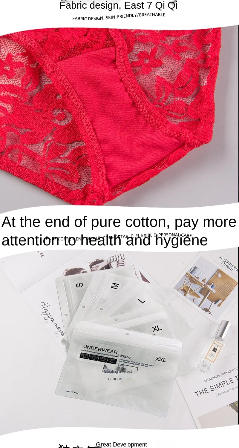 Women's Underwear Sexy Lace Panties Fashion Transparent Comfortable Briefs Low Waist Seamless Underpants Female Sexy Lingerie