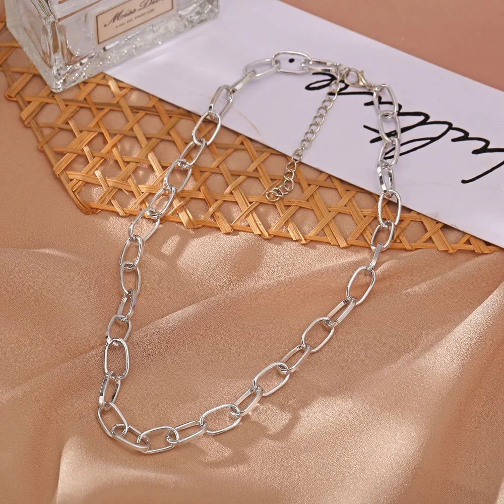 Retro Necklace Chains Chain For Women Exaggeration Collares Collar Necklaces Collier Naszyjnik Colar Choker Cadena Fashion