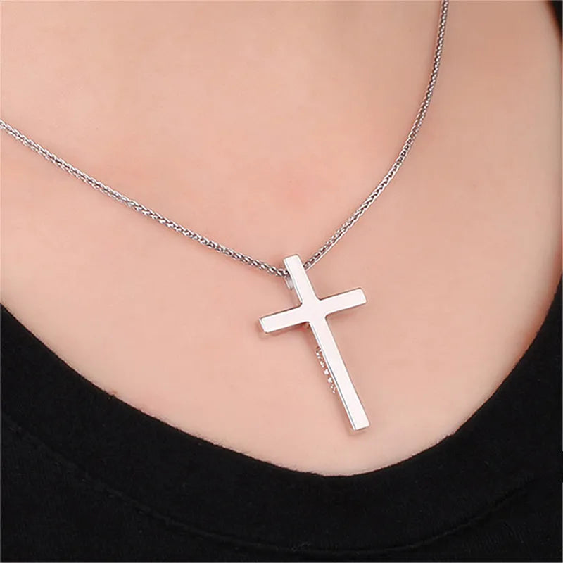 Trendy 925 Sterling Silver Necklace For Men Jewelry Female Classic Cross Pendant Necklaces Male Choker Bijou Lady Necklaces Hot