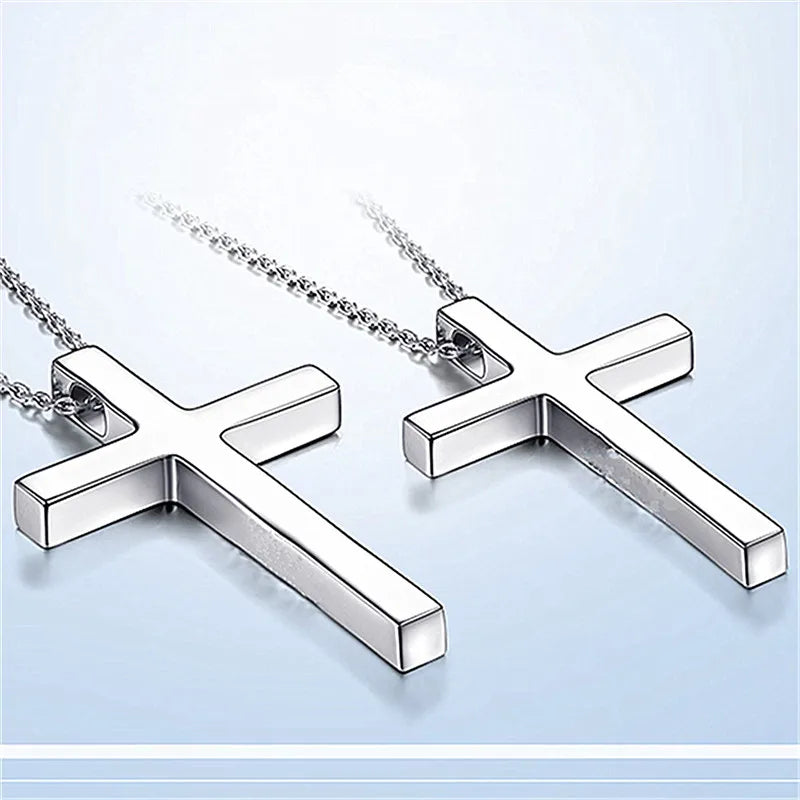 Trendy 925 Sterling Silver Necklace For Men Jewelry Female Classic Cross Pendant Necklaces Male Choker Bijou Lady Necklaces Hot