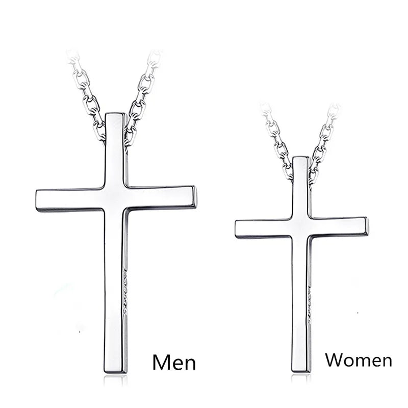 Trendy 925 Sterling Silver Necklace For Men Jewelry Female Classic Cross Pendant Necklaces Male Choker Bijou Lady Necklaces Hot