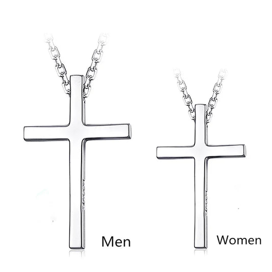 Trendy 925 Sterling Silver Necklace For Men Jewelry Female Classic Cross Pendant Necklaces Male Choker Bijou Lady Necklaces Hot