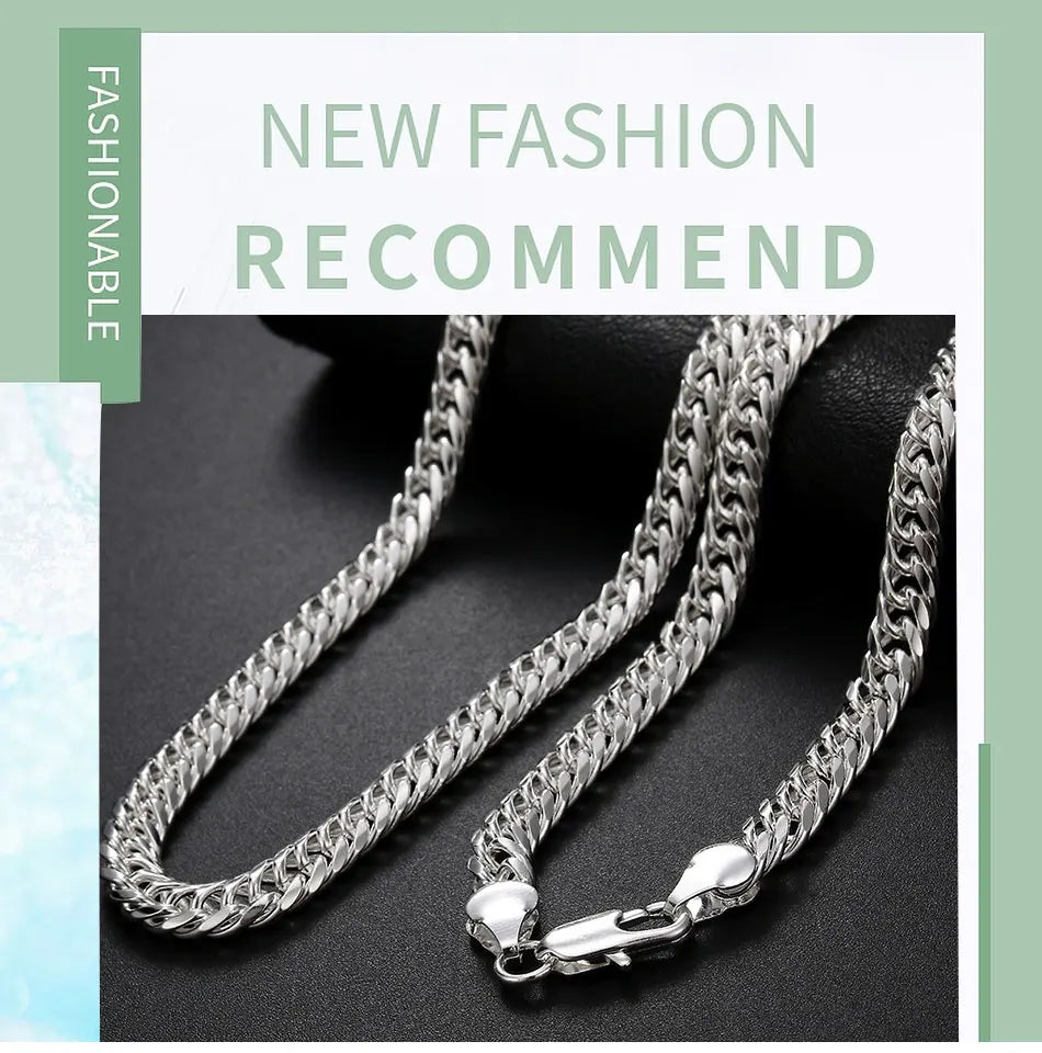 Aravant 925 Silver 6MM Necklace Chain For Men Women Fashion Jewelry
